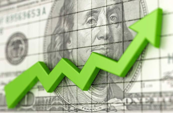 Stock graph with a Benjamin