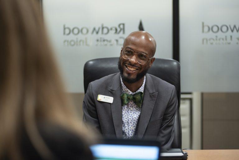 Man in virtual meeting