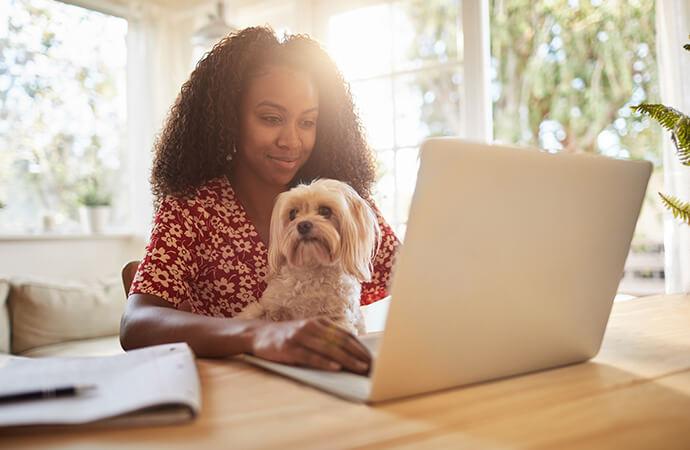 Young woman at a laptop