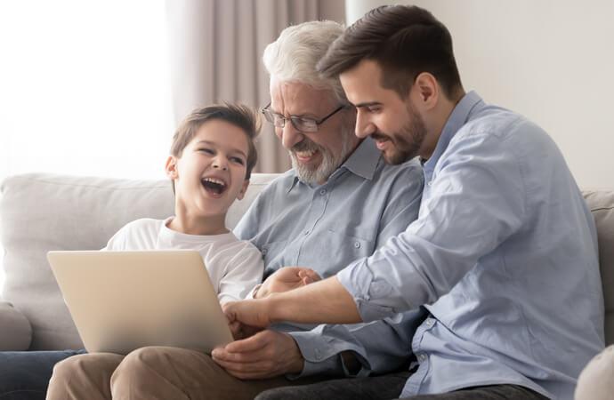 Son, father, and grandfather