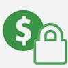 Currency and padlock symbol
