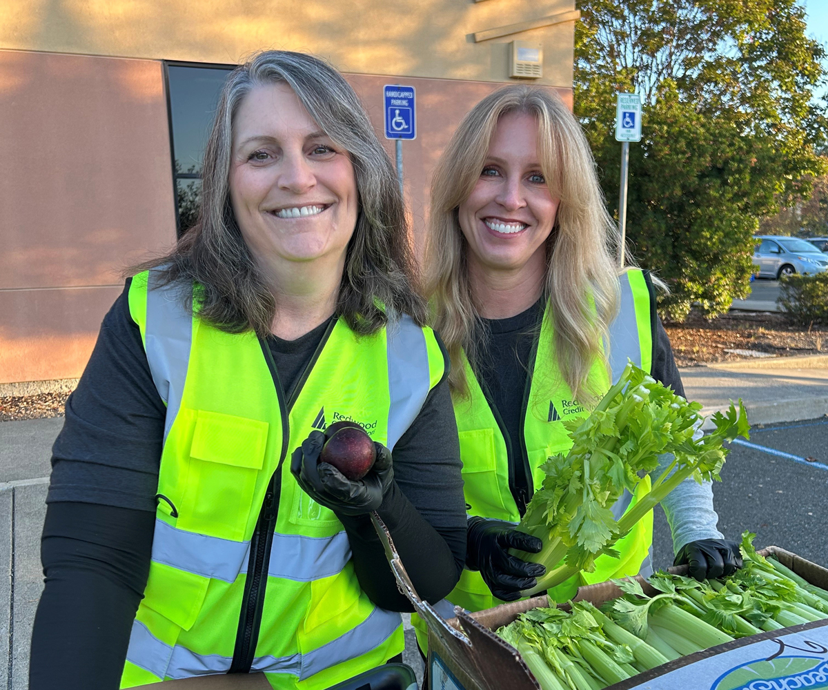 Team member volunteers at food bank