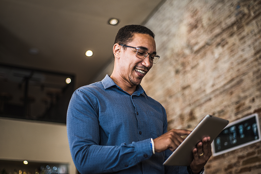 Man on tablet