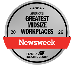 America's Greatest Midsize Workplace 2026 Newsweek award emblem